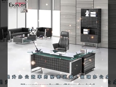 Scrittorio di vetro moderno con le gambe d'acciaio per colore facoltativo dell'edificio per uffici