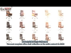 Sedie in pelle nera a 360 giri per mobili da ufficio