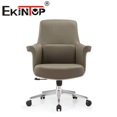 Sedile esecutivo ergonomico a schiena media Computer PU in pelle Sedile in pelle vegana