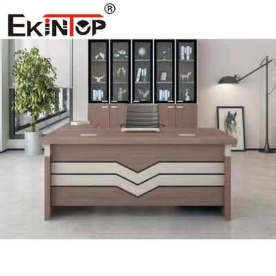 Scrivania direzionale per computer in truciolare bianco Scrivania per computer in legno con 4 cassetti