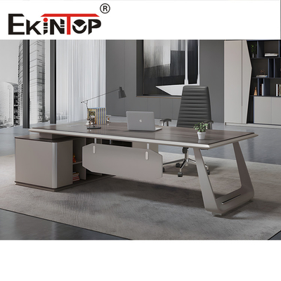 Arredamento per ufficio ufficio scrivania in legno a forma di L nero bianco rosso colore opzionale