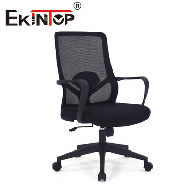 Sedia ergonomica nera Ekintop Mesh Seat, sedia da ufficio girevole con schienale medio in rete