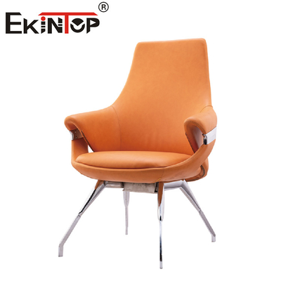 Poltrona ergonomica direzionale in pelle gialla per interni