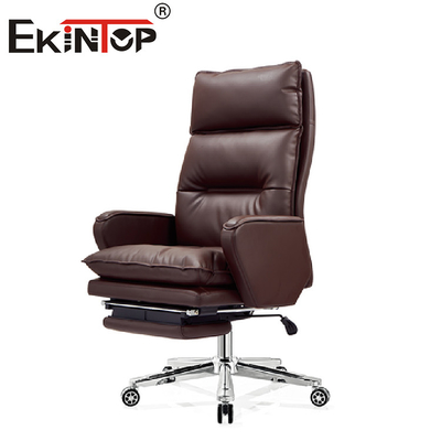 Poltrona ergonomica direzionale in pelle gialla per interni