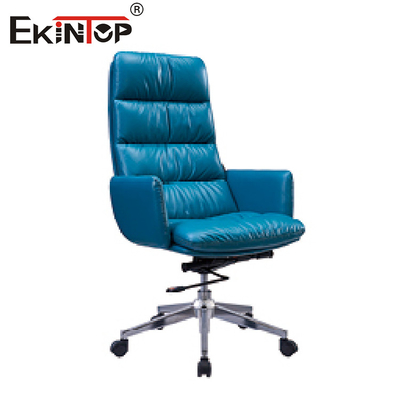 Regolatore di cuoio blu ergonomico di altezza della sedia dell'ufficio esecutivo