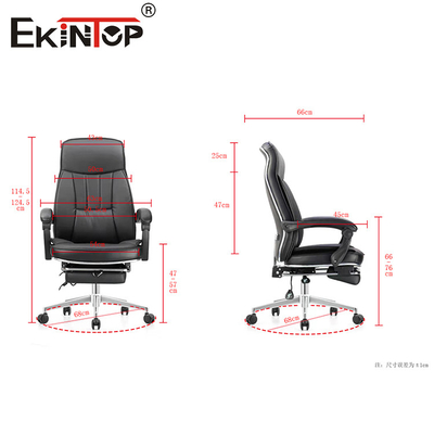 Sedia di cuoio del nero contemporaneo di 360 parti girevoli per le forniture di ufficio