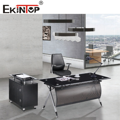 Modern Rectangle Executive Glass Desk Office Computer Desk Mobili