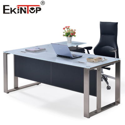 SGS Executive Glass Office Desk Corner Table Arredamento per la casa