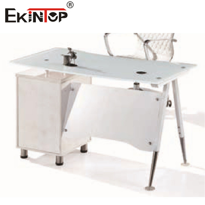 Piedi in metallo vetro Computer Desk Executive Glass Tavolo Standard Personalizzato