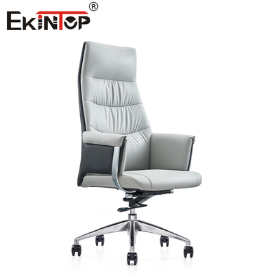 Moderna sedia da ufficio ergonomica in pelle bianca stile elegante e comfort eccezionale
