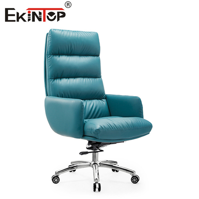 Moderna poltrona blu di pelle finta Design elegante per spazi contemporanei