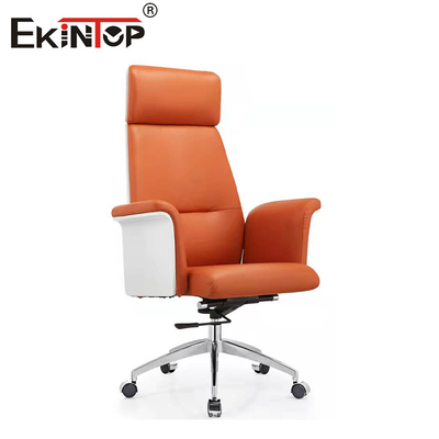 Assorbimento del suono Sedile da ufficio in pelle ergonomica con castori
