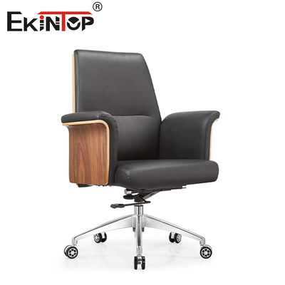 Assorbimento del suono Sedile da ufficio in pelle ergonomica con castori