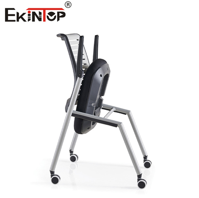 Polvere di rivestimento di telaio sedile di allenamento reticolare schienale con tablet di scrittura braccio e ruote girevoli
