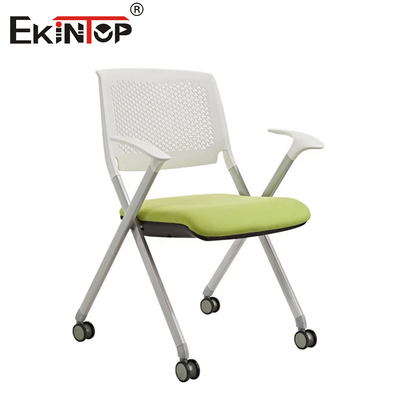 Sedia di allenamento pieghevole in stile moderno con braccioli, ruote, base verniciata in grigio