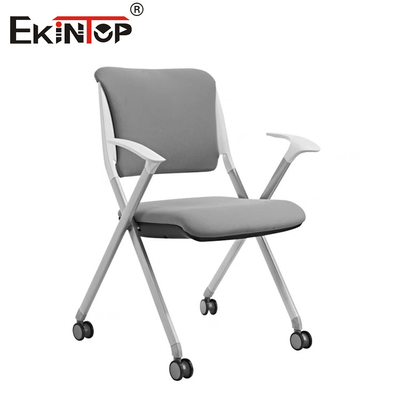 Sedia di allenamento pieghevole in stile moderno con braccioli, ruote, base verniciata in grigio