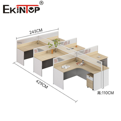 Appartamento per impiegati in stile moderno Office Workstation Computer Desk con armadietto per la conservazione