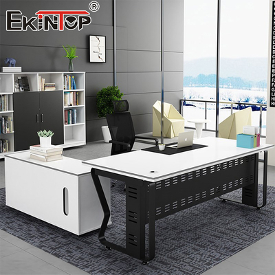 Modern Office Desk Tavolo a forma di L Tavolo da angolo in legno personalizzabile