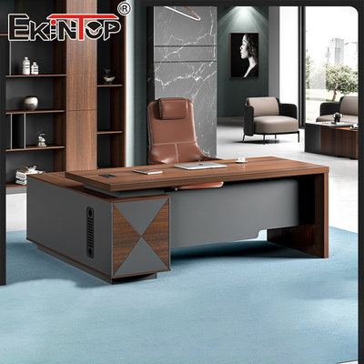 Classico Stile Noce Ufficio Executivo Scrivania Grande Scrivania Con cassetti