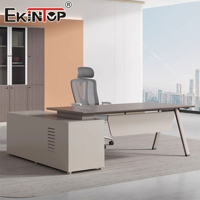 Scrivania Executive in stile moderno a forma di L da Fabbrica di Arredamento Scrivania in legno di acacia