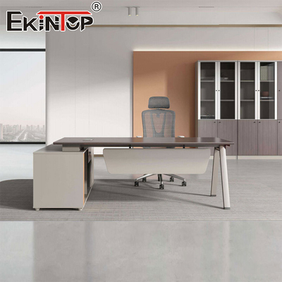 Stampo industriale Cornice in metallo Ufficio Desk Manager Desk Table Acacia Legno Desk