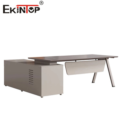 Stampo industriale Cornice in metallo Ufficio Desk Manager Desk Table Acacia Legno Desk