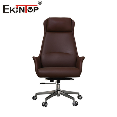 Comodo sedile da ufficio in pelle marrone in stile classico mobili ergonomico sedile da disegno
