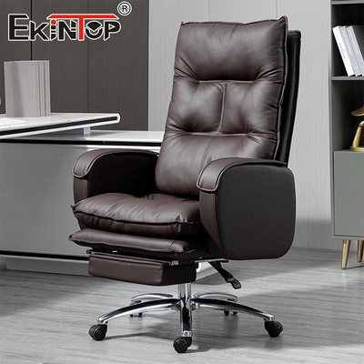 Sedia da ufficio in pelle ergonomica riclinante di alta qualità