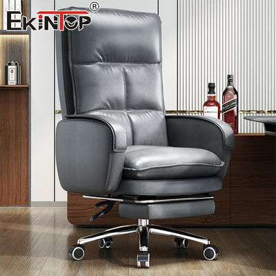Sedia in cuoio con schiena alta di stile moderno, design ergonomico
