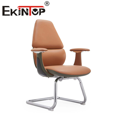 Moderna Executive Arm Ergonomic Brown PU Leather Office Chair Sedie da ufficio in cuoio