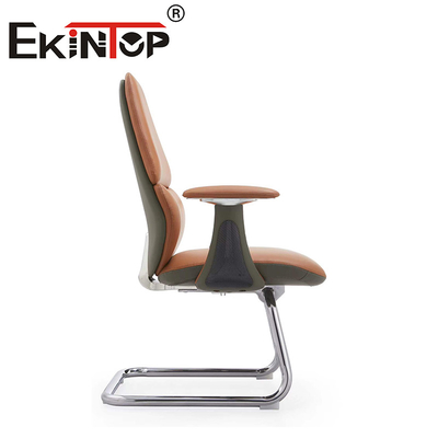 Moderna Executive Arm Ergonomic Brown PU Leather Office Chair Sedie da ufficio in cuoio
