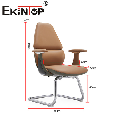 Moderna Executive Arm Ergonomic Brown PU Leather Office Chair Sedie da ufficio in cuoio