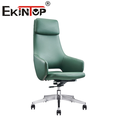 Sedia da ufficio di lusso regolabile per gestori Sedia giratoria ergonomica in pelle vegana