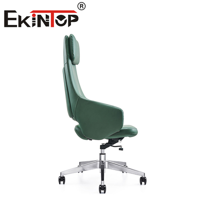 Sedia da ufficio di lusso regolabile per gestori Sedia giratoria ergonomica in pelle vegana