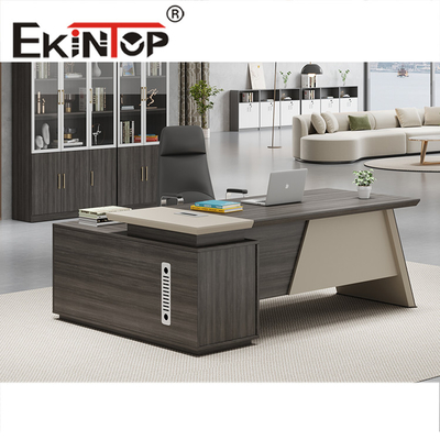 Scrivania in stile moderno a forma di L bianca in stile moderno Scrivania esecutiva per CEO Manager