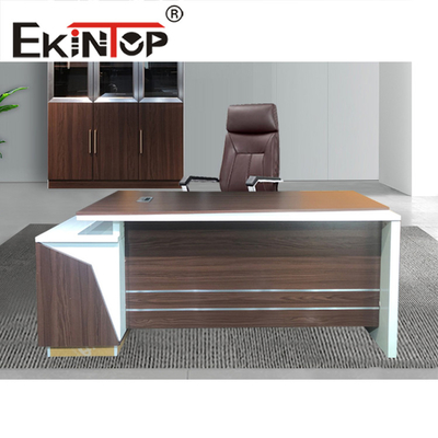Tavolo da ufficio direzionale in legno di quercia con scrivania a forma di L OEM ODM