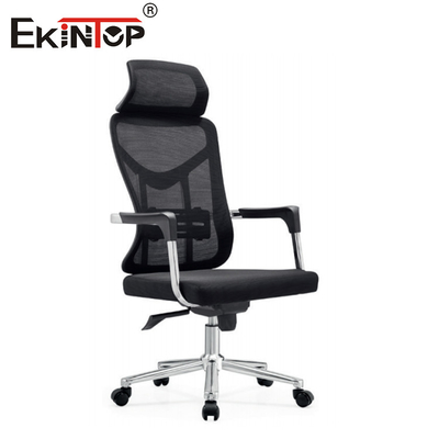 Sedie da ufficio ergonomiche con poggiatesta e gambe metalliche in tessuto a maglia