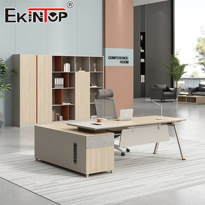 Scrivania in stile commerciale Scrivania grande in Walnut Wood